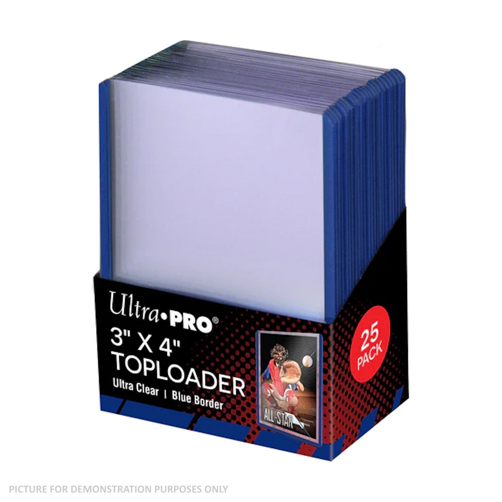 Ultra Pro BLUE Border Toploaders 3" X 4" - PACK OF 25